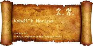 Kabók Norina névjegykártya